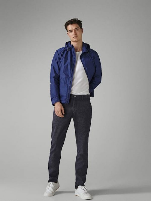 Pull Cardigan Homme Massimo Dutti - Bleu Marine - Taille L - Manches Courtes - En Coton - Neuf Sans étiquette