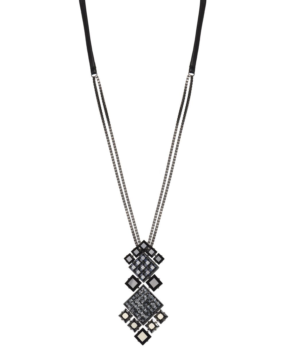 Collier Diamond Square composée de diamants en pierres Swarovski de couleur noireLanvin – Prix €995