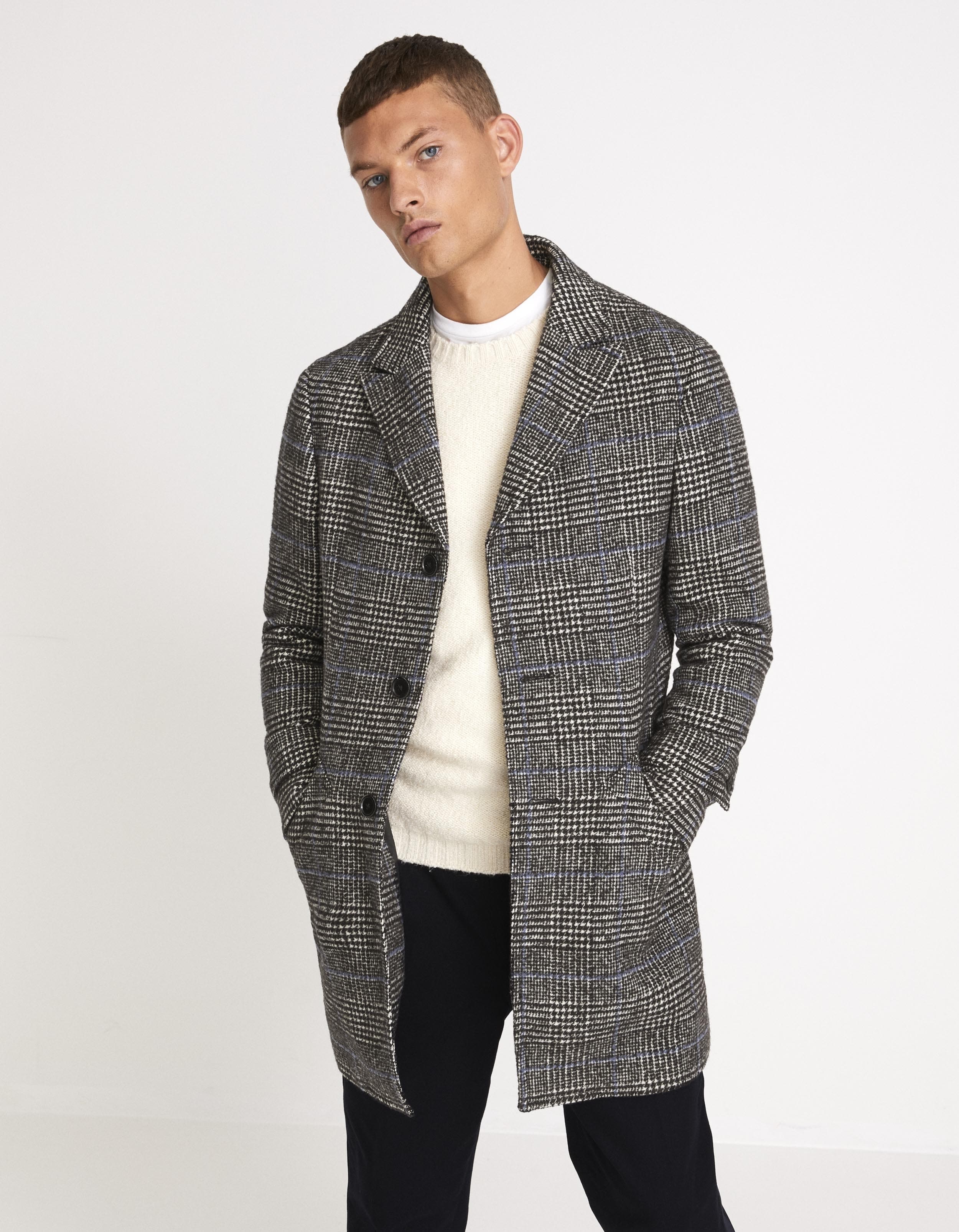 Manteau laine mélangé à carreaux – gris prix 179,90 €