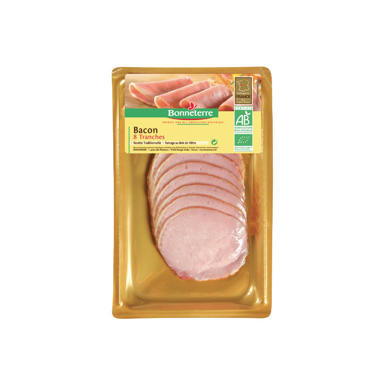 Bacon Bonneterre bio x 10 tranches 100 g BOTANIC Prix 4.60 €