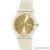 Nouveau Swiss Swatch Golden Sparkle Silicone Band Day Date Montre Femme 43mm SUOK704